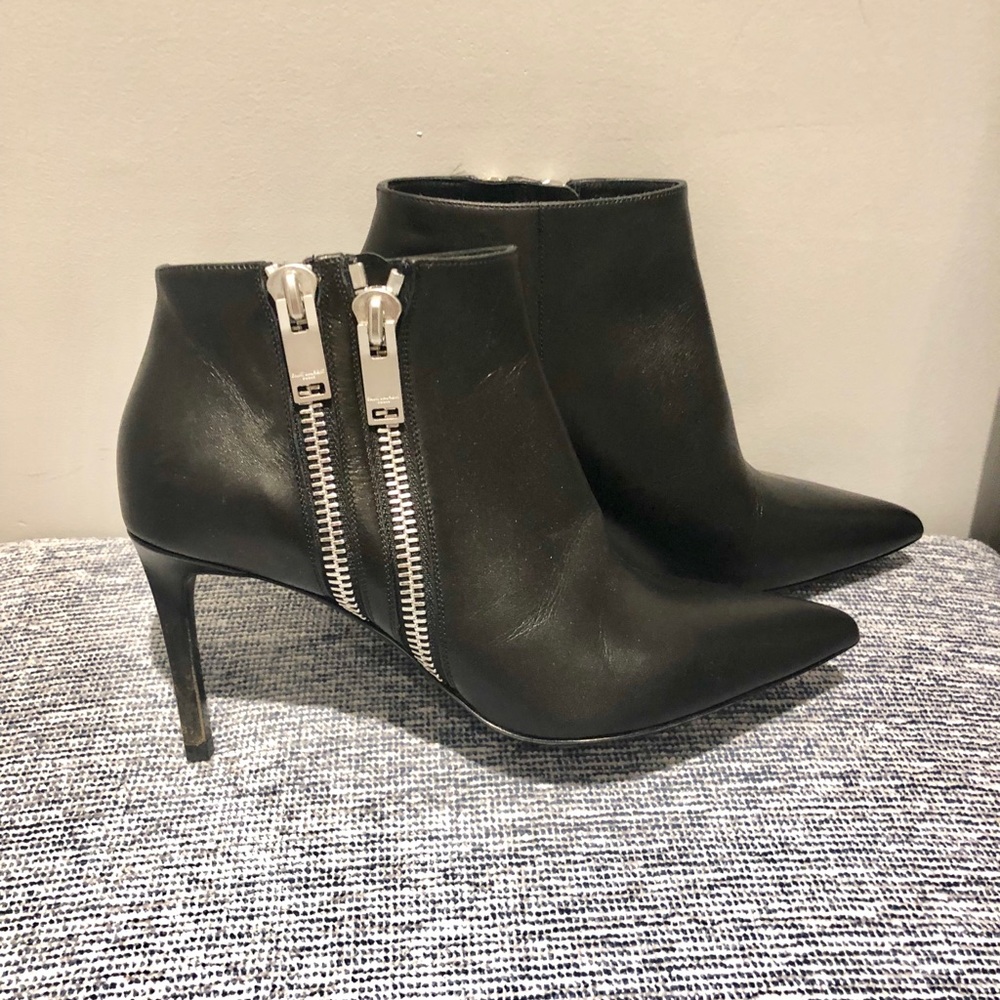 Black Saint Laurent Double Zipper Booties